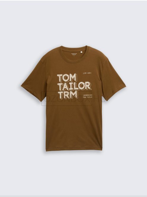 1047795-23900 Tom Tailor póló logó nyomattal (sötét pálma)