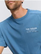 1047812-38224 Tom Tailor póló logó nyomattal (valódi petrolkék)