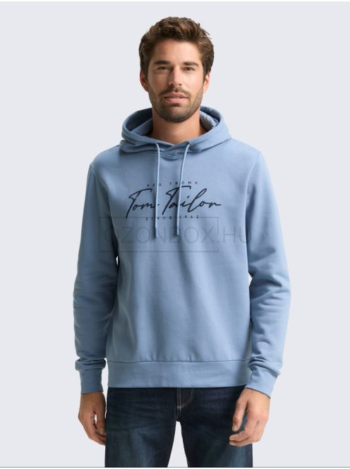 1047825-28800 Tom Tailor kapucnis pamut felső nyomattal (fakó farmerkék)