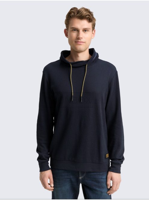 1048615-10668 Tom Tailor férfi kámzsás pulóver – pilótakék