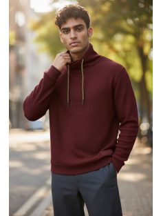   1048615-14155 Tom Tailor férfi kámzsás pulóver – bordó