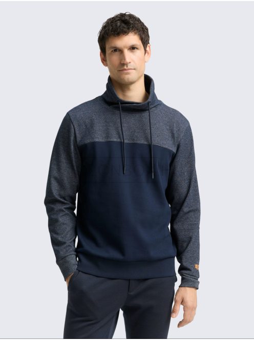 1048636-30328 Tom Tailor férfi Snood kámzsás pulóver (sötétkék)