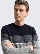 1048772-39275 Tom Tailor férfi kötött pulóver – Sötétkék melange