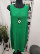 10886 ELIANA – Laza, mégis karakteres megjelenésű ruha (fűzöld)
