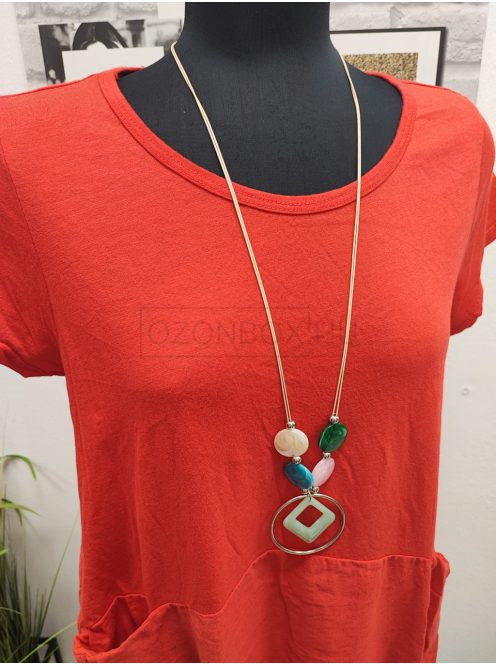 10997 Elara – lazán csinos midi ruha (korallvörös)