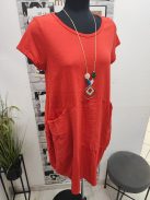 10997 Elara – lazán csinos midi ruha (korallvörös)