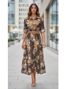 1100 SERAFINA virágmintás maxi ruha (barna)