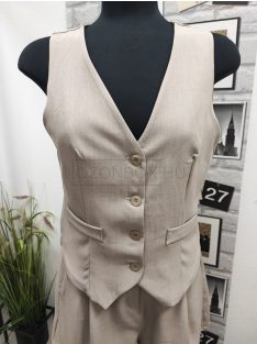   12485/12099 OLIVIA – Női mellényes, shortos szett  (világos bézs)