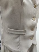 12485/12099 OLIVIA – Női mellényes, shortos szett  (világos bézs)