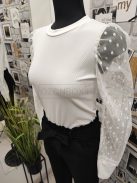 12506 OLIVIA tüll ujjú felső (fehér)