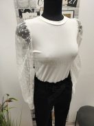 12506 OLIVIA tüll ujjú felső (fehér)