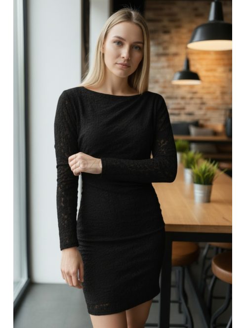 13779 Elowen női mini ruha (fekete)