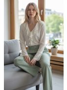 13866 Élora Chic női fodros blúz (krém)