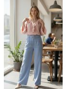 13866 Élora Chic női fodros blúz (halvány rózsaszín)