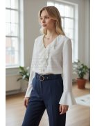 13866 Élora Chic női fodros blúz (fehér)