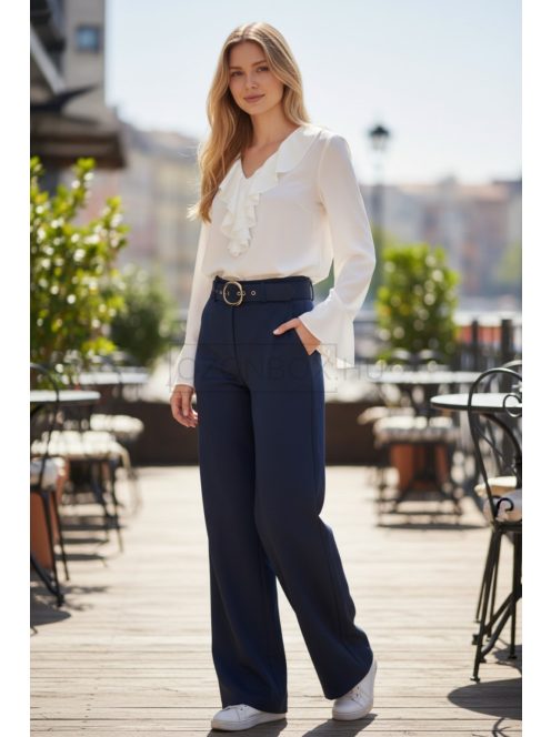 13866 Élora Chic női fodros blúz (fehér)