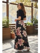 18677 Elaria Light ruha – Virágos elegancia (fekete)