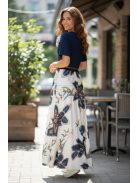 18677 Elaria Light ruha – Virágos elegancia (sötétkék)