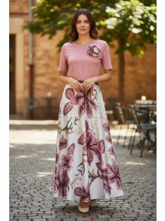 18677 Elaria Light ruha – Virágos elegancia (púder)