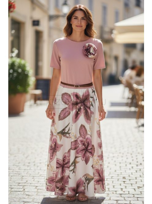 18677 Elaria Light ruha – Virágos elegancia (púder)