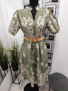 1985 ROSIE mintás maxi ruha zöld alapszínben