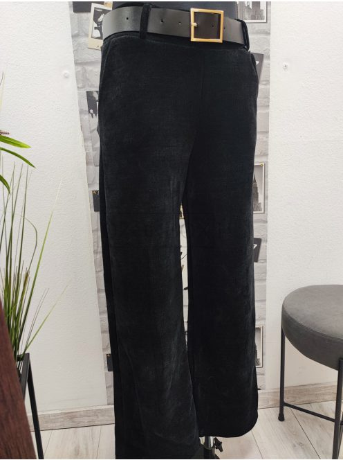 1992 VALENTINA gumis derekú, bordás bő nadrág övvel (fekete)