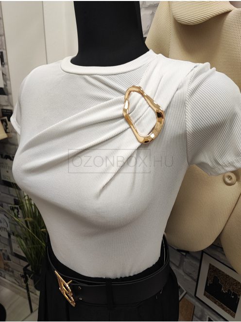 21227 MELINA bordás felső (fehér)