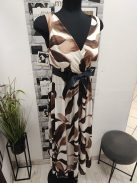 2132 Mirabella mintás maxiruha (krém-világosbarna)