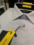 217  SMART FIT férfi rövid ujjú ing világoskék-fehér apró kockás