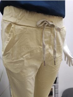 22079 LANA gumis derekú zsebes nadrág (vaníliasárga)