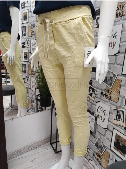 22079 LANA gumis derekú zsebes nadrág (vaníliasárga)