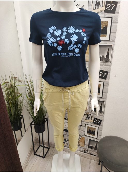 22079 LANA gumis derekú zsebes nadrág (vaníliasárga)