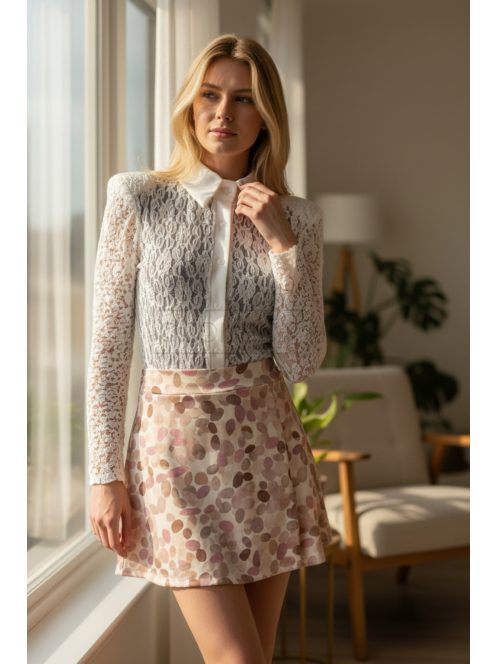 22716 Cressida női sortos szoknya (fehér-pink)