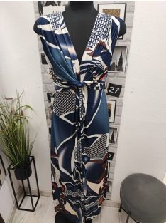 232  Isabella – elegáns maxi ruha (krém-kék)