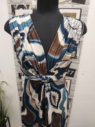 232  Isabella – elegáns maxi ruha (krém-barna-kék)