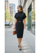 25175 GINEVRA – fekete öves női midi ruha