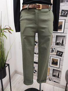 2517 ALESSIO női SLIM FIT öves nadrág (kheki)