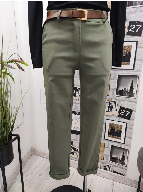 2517 ALESSIO női SLIM FIT öves nadrág (kheki)