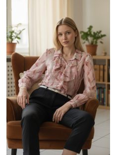 2808 Velmira – női öves fekete nadrág