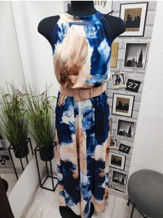 2942 Francesca maxi ruha (törtfehér-kék-barna minta)