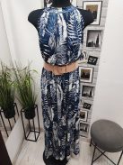 2942 Francesca maxi ruha (fehér alapon kék levélminta)