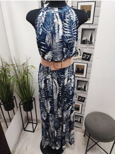 2942 Francesca maxi ruha (fehér alapon kék levélminta)