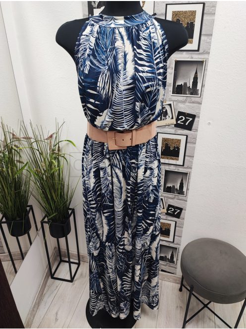 2942 Francesca maxi ruha (fehér alapon kék levélminta)