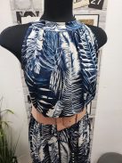 2942 Francesca maxi ruha (fehér alapon kék levélminta)