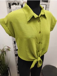 3017 TIZIANA galléros gombos felső limezöld színben