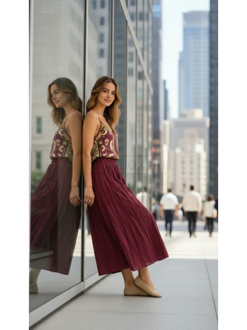 31034 VALERIA – bordó, légies maxi szoknya