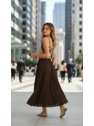 31034 VALERIA – sötétbarna, légies maxi szoknya