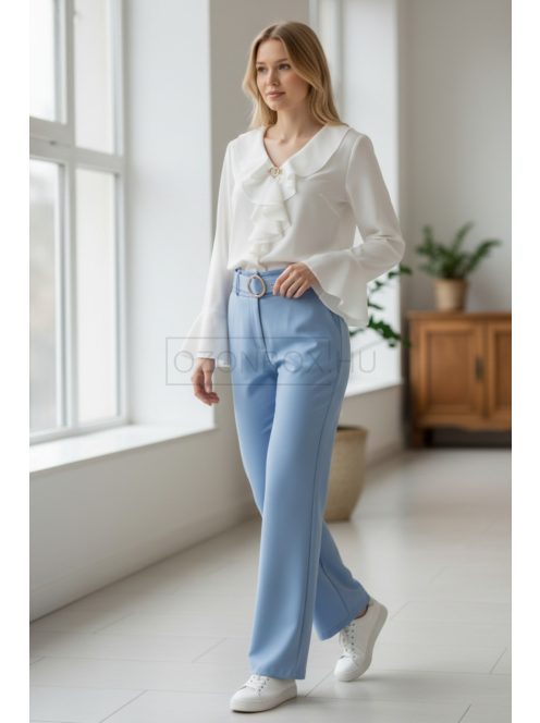 3121 Viviana – Babakék elegáns egyenes szárú nadrág