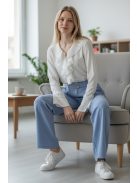 3121 Viviana – Babakék elegáns egyenes szárú nadrág