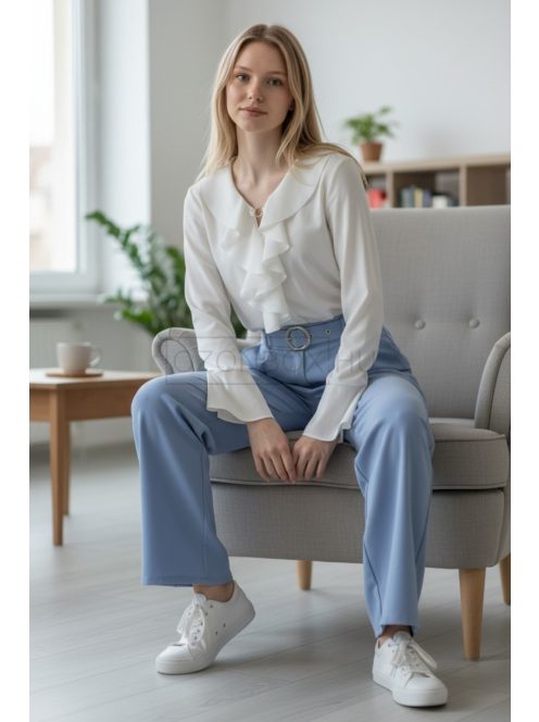 3121 Viviana – Babakék elegáns egyenes szárú nadrág